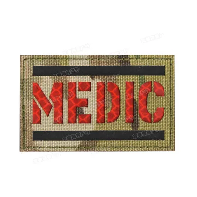 ИК Мультикам инфракрасный мед медицинские пластыри спасательные EMS EMT Крест Звезда жизни аварийный тактический боевой дух военный ПВХ нарукавная повязка значки - Цвет: 3