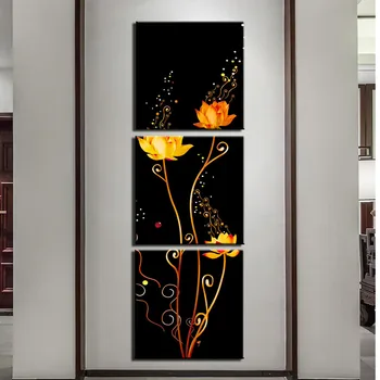 

3 Pieces Canvas Painting for Living Room Wall Art Prints Still Life Lotus Flower Paintings Pictures Artwork for Office Bedroom