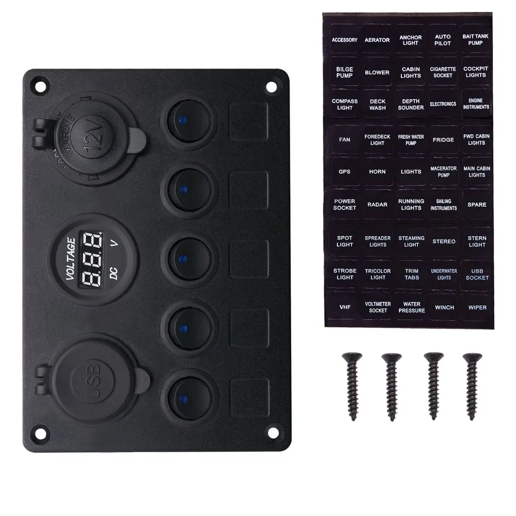 Круглый светильник для яхты автомобиля переключатель + сигаретный er Seat двойной Usb