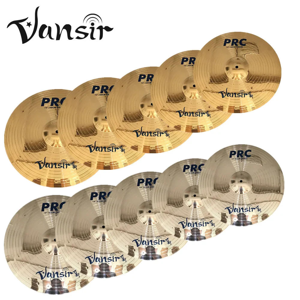 Polishing Alloy Cymbal Sets 14"Hihat 16"Crash 18"Crash 20"Ride with bag and drumstick 5pcs Vansir PRC Series tibetan cymbals drum cymbal kit