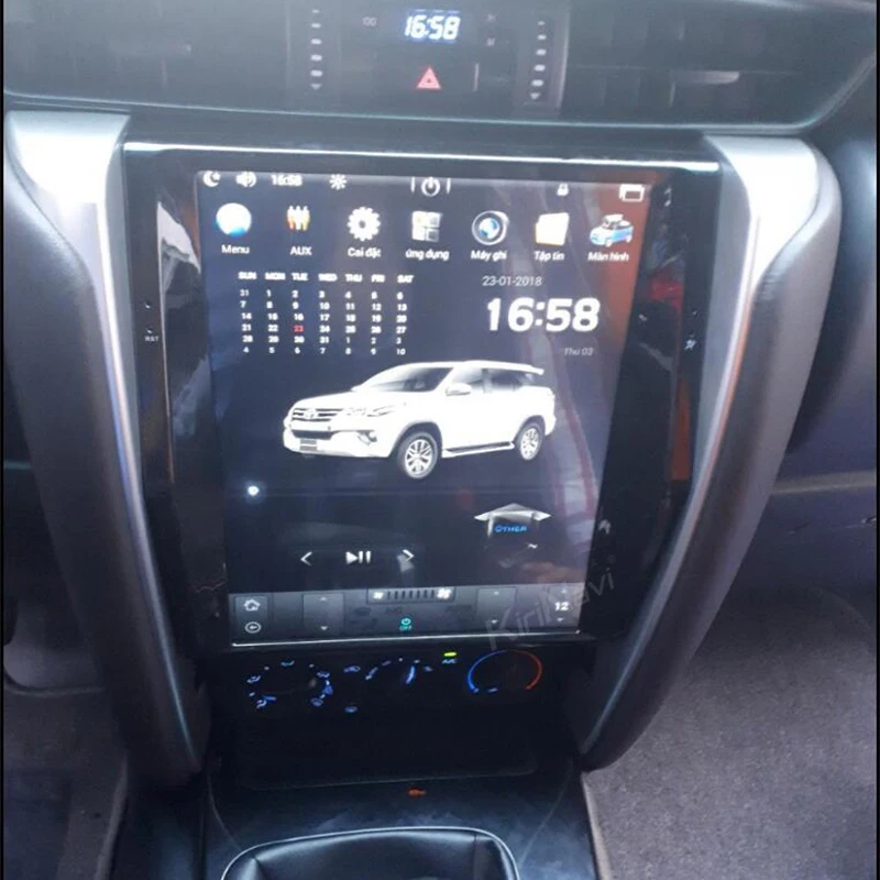 Автомагнитола KiriNavi с вертикальным экраном Tesla Style 12 1 Android 9 0 для Toyota Fortuner Revo