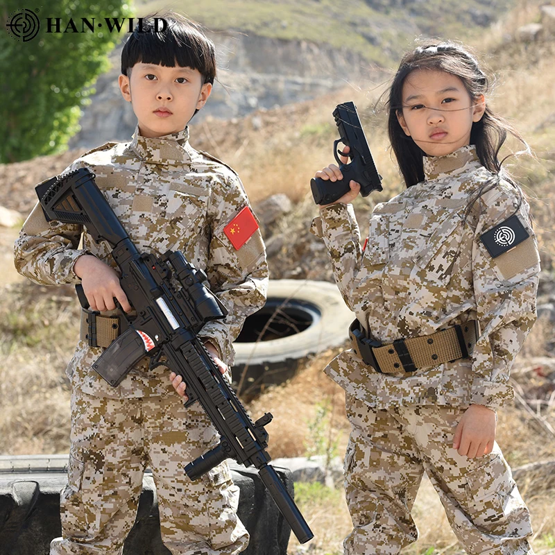 Kids Military Tactical Uniform Hunting Clothing Sets Children Airsoft Camouflage Hiking Jackets Outdoor Sport Suit tactical suit,tactical clothing