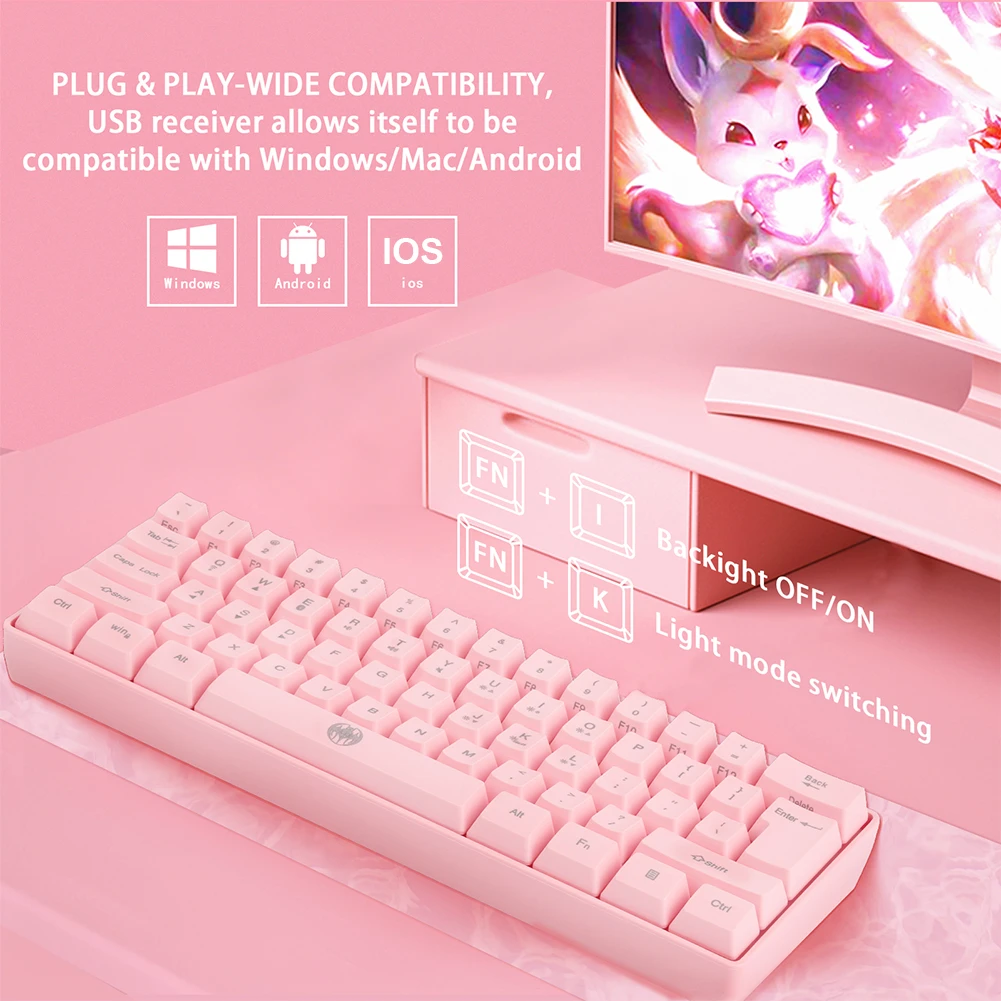 G61 61キーrgbバックライト2 4グラムbluetooth互換デュアルモードワイヤレスキーボードゲーミングゲーマーのためのpcのラップトップ キーボード Aliexpress