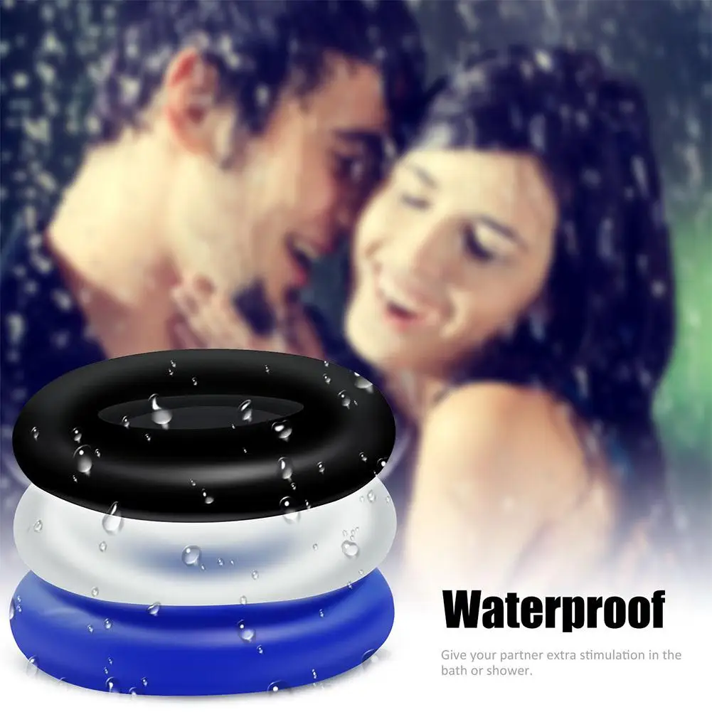 Movconly Soft Stretchy Donut Cock Rings Waterproof Silicone Ring Relax 3 Seamless Same Size Different Color Toys