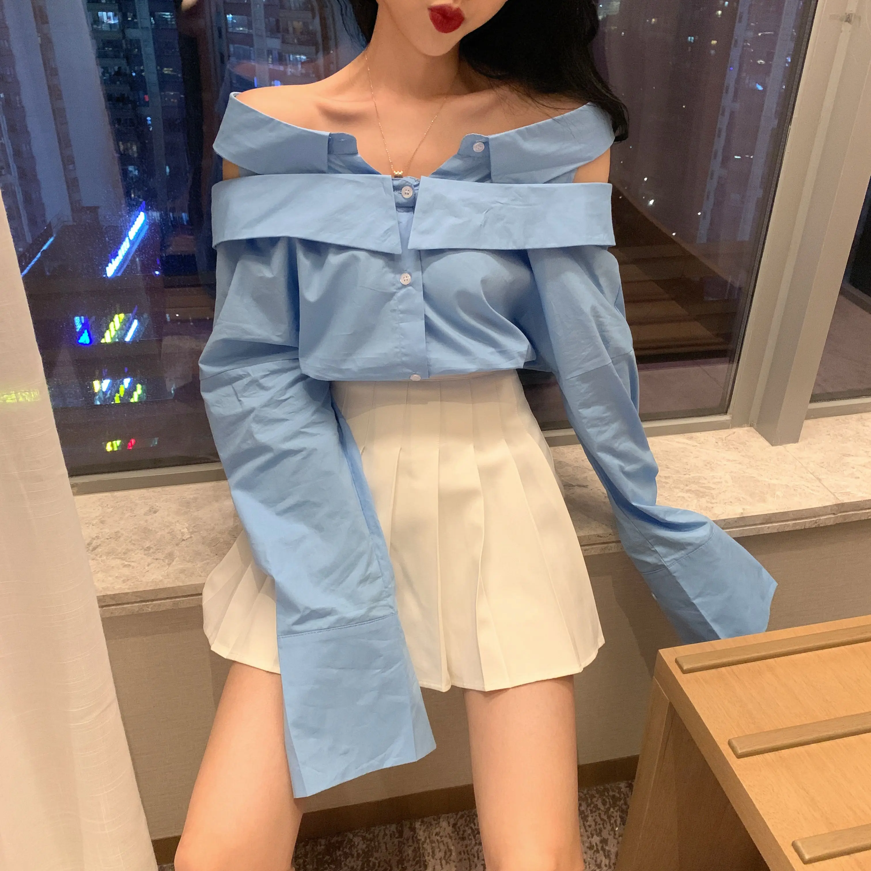 Женские блузки WHITNEY WANG весна 2020 модная уличная одежда Сексуальная Блузка с