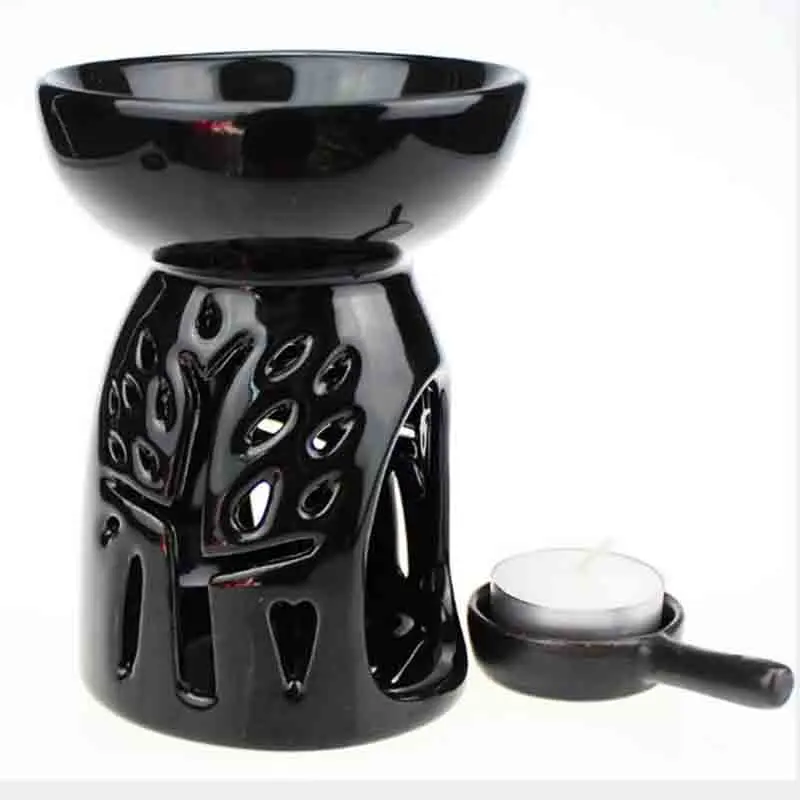 Керамическая черно-белая масляная горелка свечи для ароматерапии масляная лампа украшения дома Аромалампа костюм для йоги украшения спальни