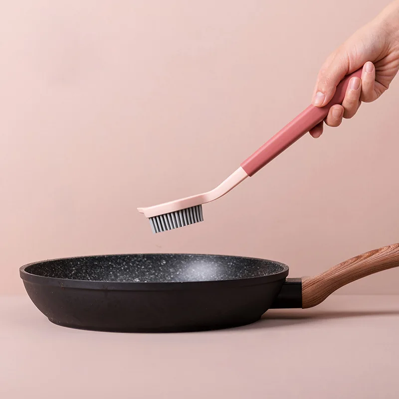 

Two-Color Bangs Head Long-Handled Brush Pot Dishwashing Kitchen Brush Household Multi-Function Brush