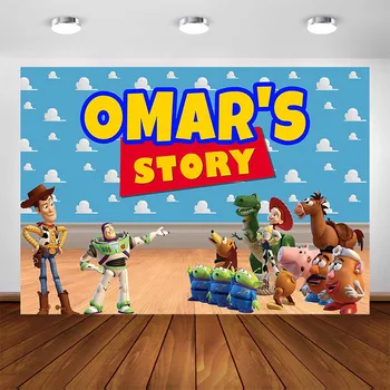 

Cartoon Toy Party Backdrop Customize Children Kids Birthday Party Candy Table Banner Decoration Photography Background Photocall