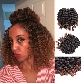 

DAIRESS 8" Jamaican Bounce Crochet Hair Jumpy Wand Curl Crochet Braids Havana Mambo Twist Crochet Braiding Hair