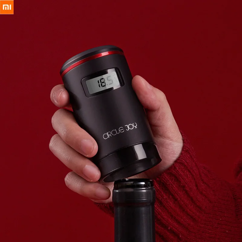 

Xiaomi Circle Joy Wine Stopper Rechargeable Smart Electric Vacuum Wine Stopper For Preservation Keep Fresh 7 Days LED Show