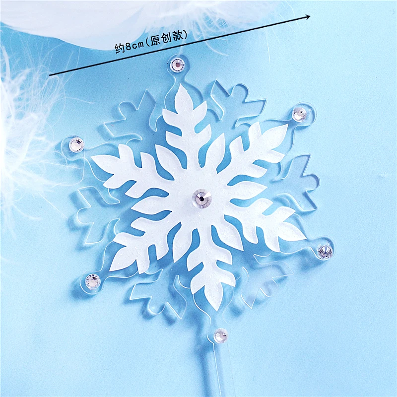 Large snowflake B Розовая шляпа Санта Клауса Рождественская Золотая звезда медведь торт топперы Счастливого Рождества снеговик ребенок душ день рождения десерт Любовь Подарки - Цвет: Large snowflake B