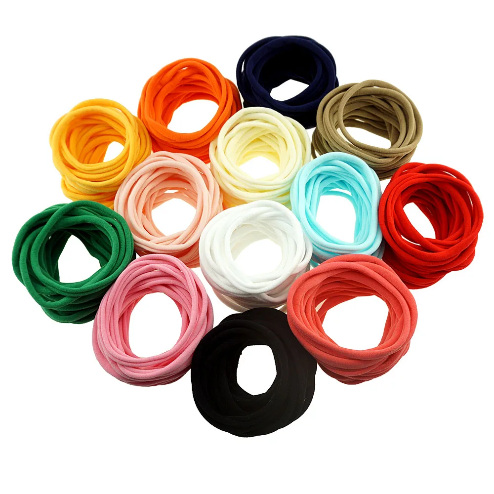 20pcs Nylon Baby Headbands Diy Elastic Hairband Vintage Head Wrap
