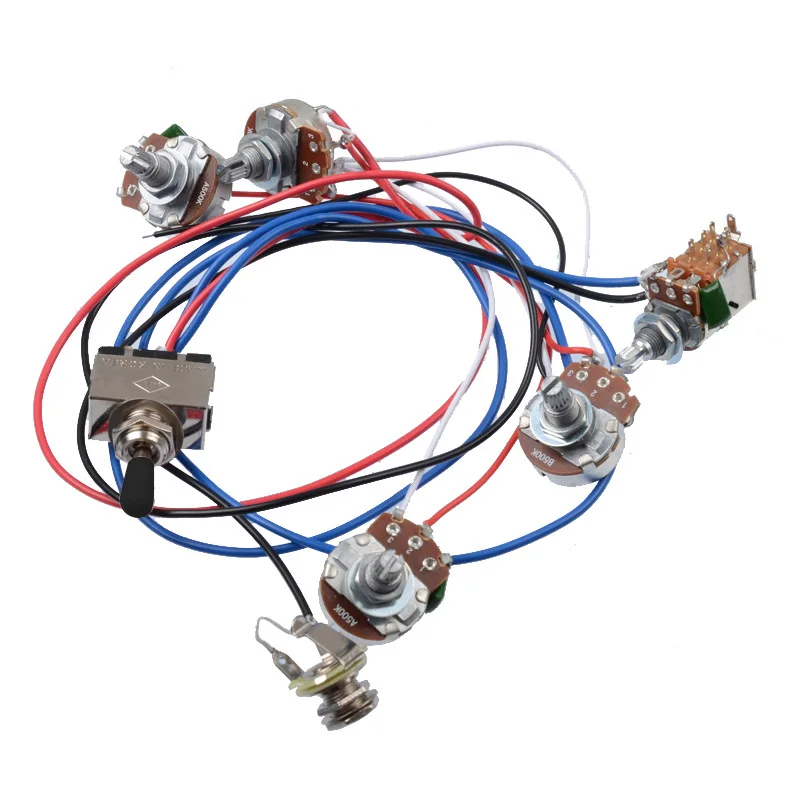 

Комплект жгут проводов 2V2T Pot Jack, 3-ходовой переключатель для гитары Gibson Les Paul Lp, запчасти для электрогитары, входной разъем, аксессуары для гитары