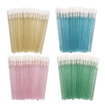 

200PCS Glitter Crystal Lip Brush, Disposable Lip Brushes Lip Gloss Applicators Lipstick Gloss Wands Applicator