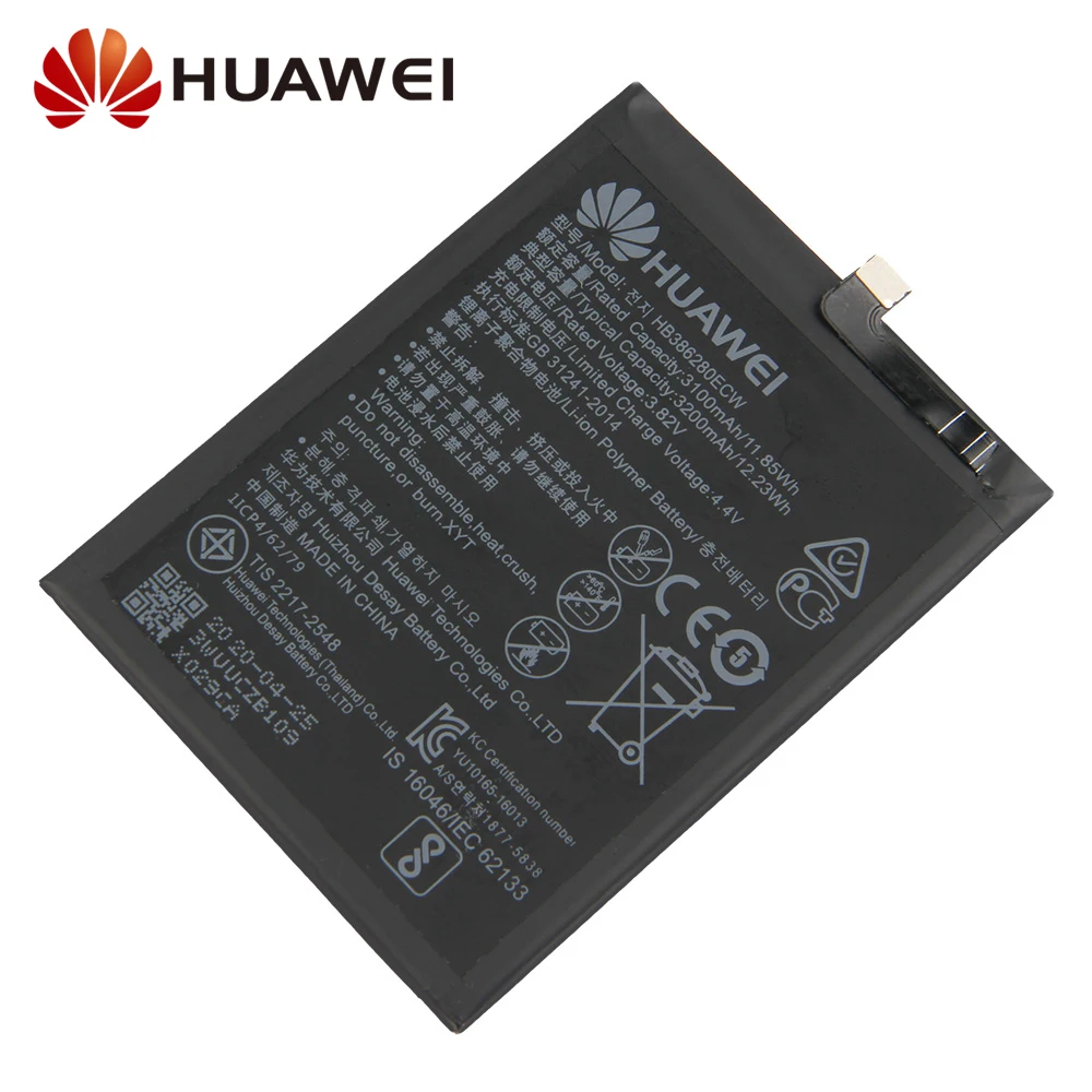 Оригинальный запасной аккумулятор HB386280ECW для Huawei Honor 9 P10 Ascend STF AL10 3200