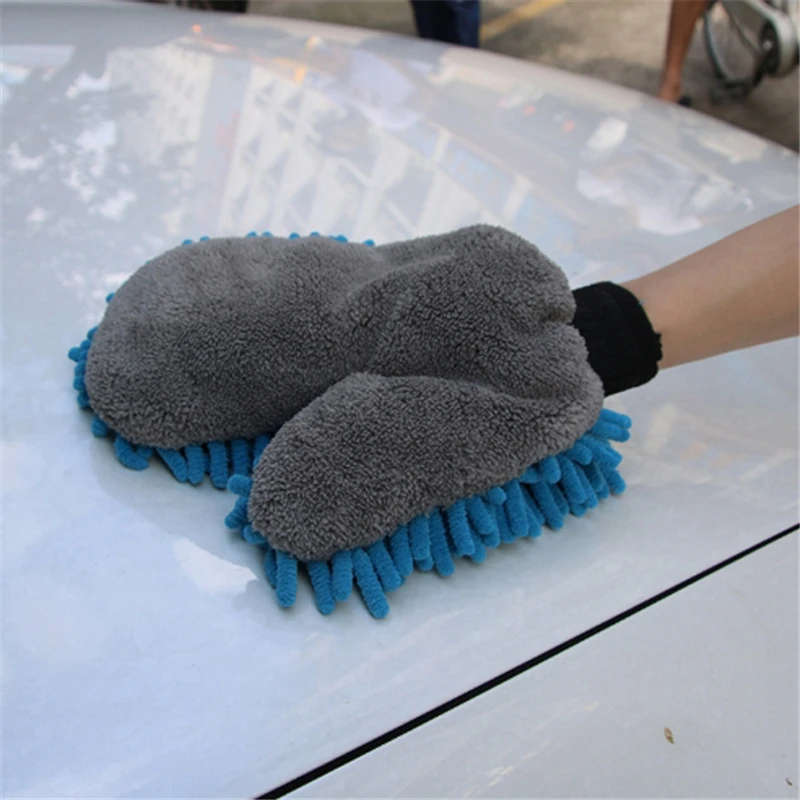 Мягкая перчатка для чистки автомобиля стандартная двухсторонняя синель микрофибра мытья рукавица валетная рукавица синель кузов Машины окно