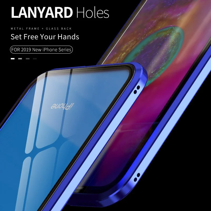 Магнитный чехол Tongdaytech для Iphone SE2 X XS 11 Pro Max XR 8 7 6s Plus из закаленного стекла