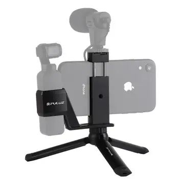 

PULUZ 3 in 1 Mini Metal Desktop Tripod Mount+Metal Phone Clamp Mount+Expansion Fixed Stand Bracket for DJI OSMO Pocket Camera