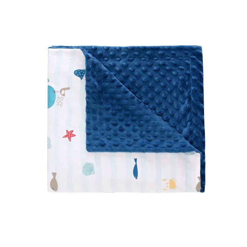 Детское одеяло s& Swaddling, одеяло для новорожденных с героями мультфильмов, детская коляска, накидка для сна, шапочка, однотонный комплект постельных принадлежностей, Хлопковое одеяло - Цвет: L Striped Whale