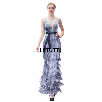 

LPTUTTI Tassel Sequin New For Women Elegant Date Ceremony Party Prom Gown Formal Gala Events Luxury Long Evening Dresses