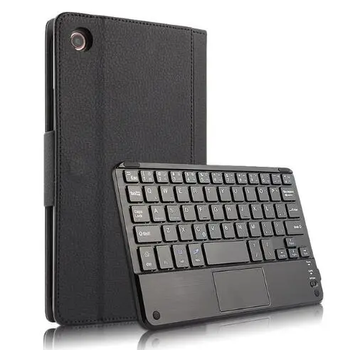 Bluetooth клавиатура чехол для Xiaomi mi Pad 4 Plus mi Pad 4 10 Plus 10," Смарт PU кожаный чехол mi Pad4 Plus 10" планшет клавиатура - Цвет: Черный