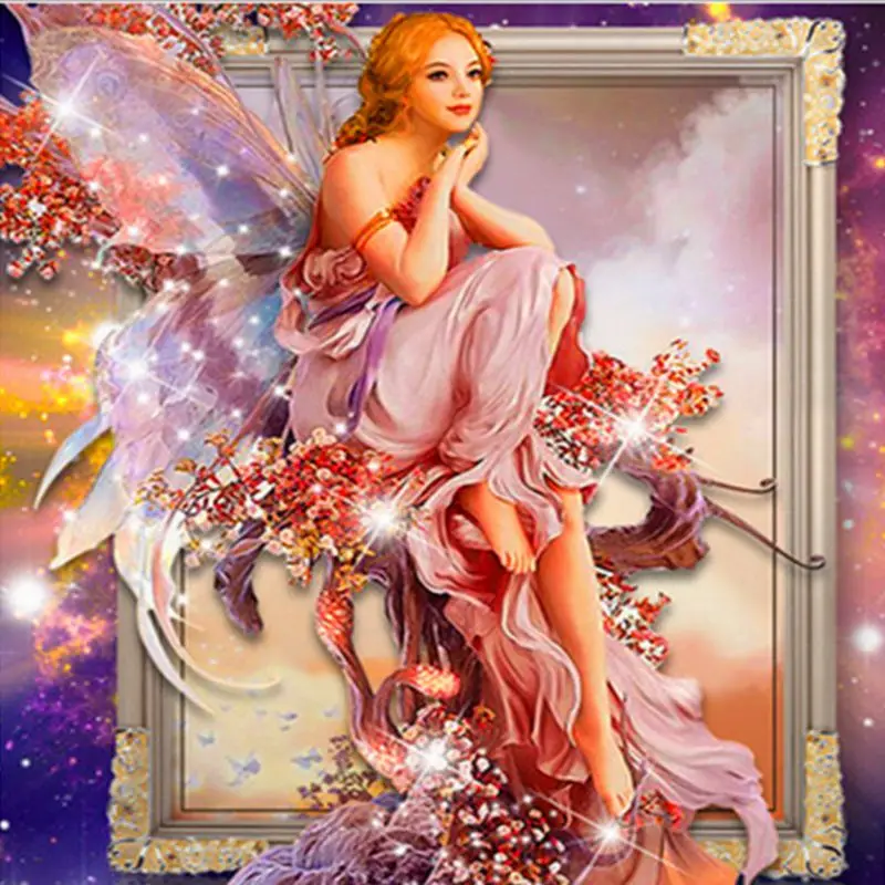 CAMMITEVER Fairy Angel Girl Butterfly Diamond Painting Diy Home Decor Rhinestone Gifts | Дом и сад