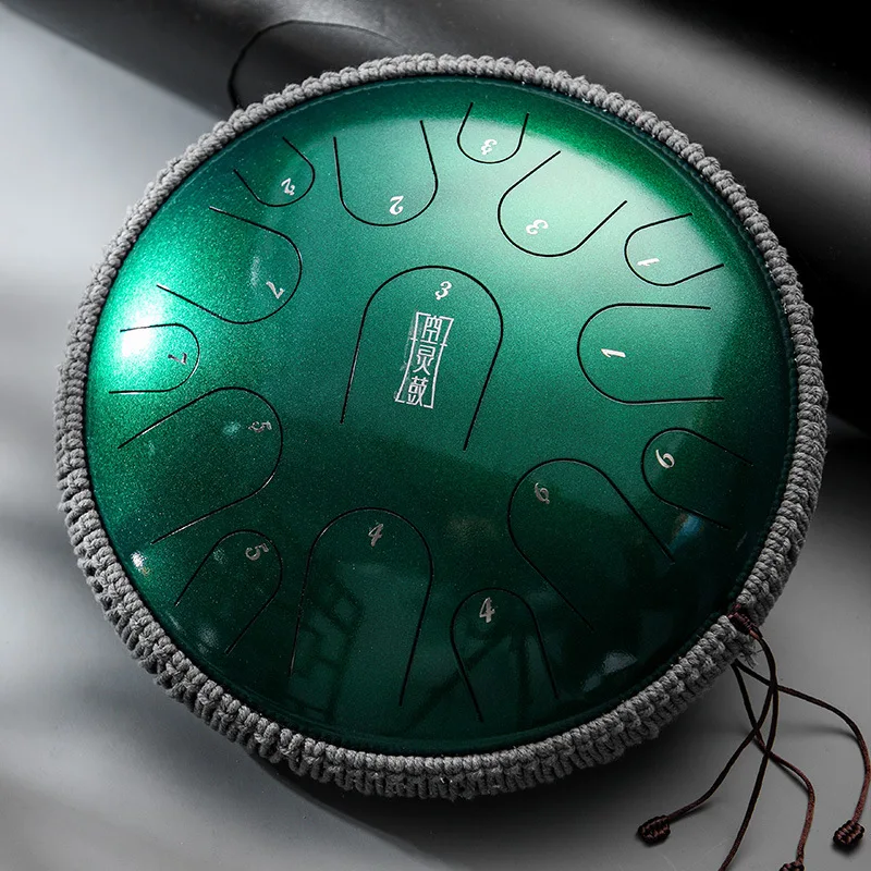 Hluru B Titanium steel tongue drum empty percussion tambourine Zen Musical instrument Profession 15 notes 13inch D tones handpan