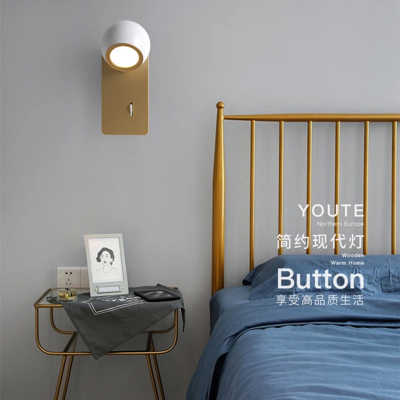 

Nordic wall lamp modern simple creative led living room light luxury corridor background staircase balcony bedroom bedside lamp