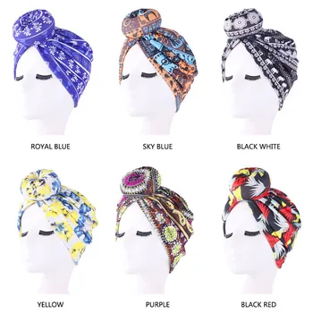 

Women Turban Hat Beanie Bohemia Style Women Hijab Caps Ladies Hair Accessories India Hat Muslim Scarf Cap Hair Loss Wholesale