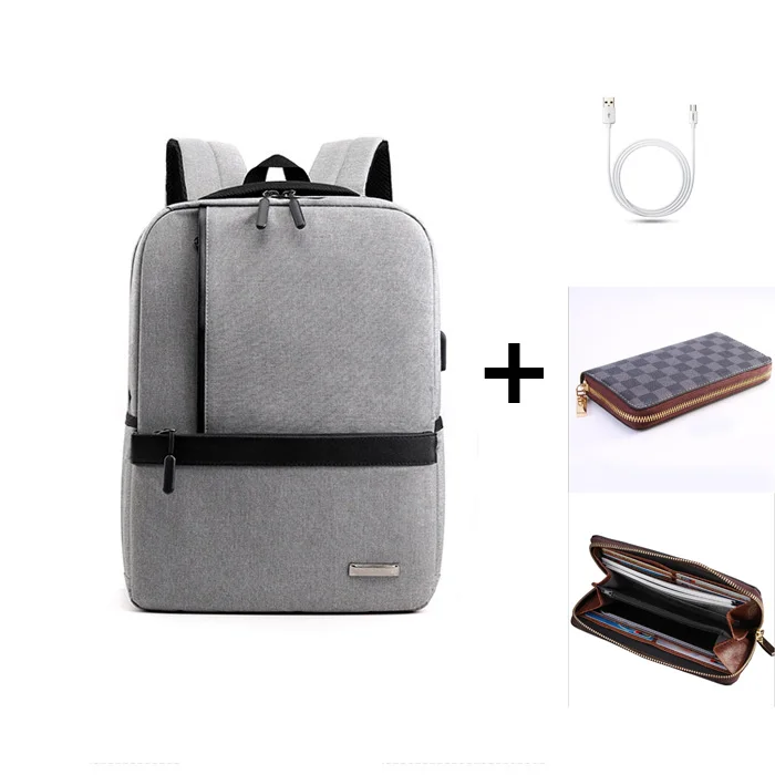 Мужской рюкзак, умная сумка, модная, USB зарядка, наушники, отверстие, большая емкость, для улицы, дорожная сумка, для путешествий, умная сумка для мужчин, mochila - Цвет: Бежевый