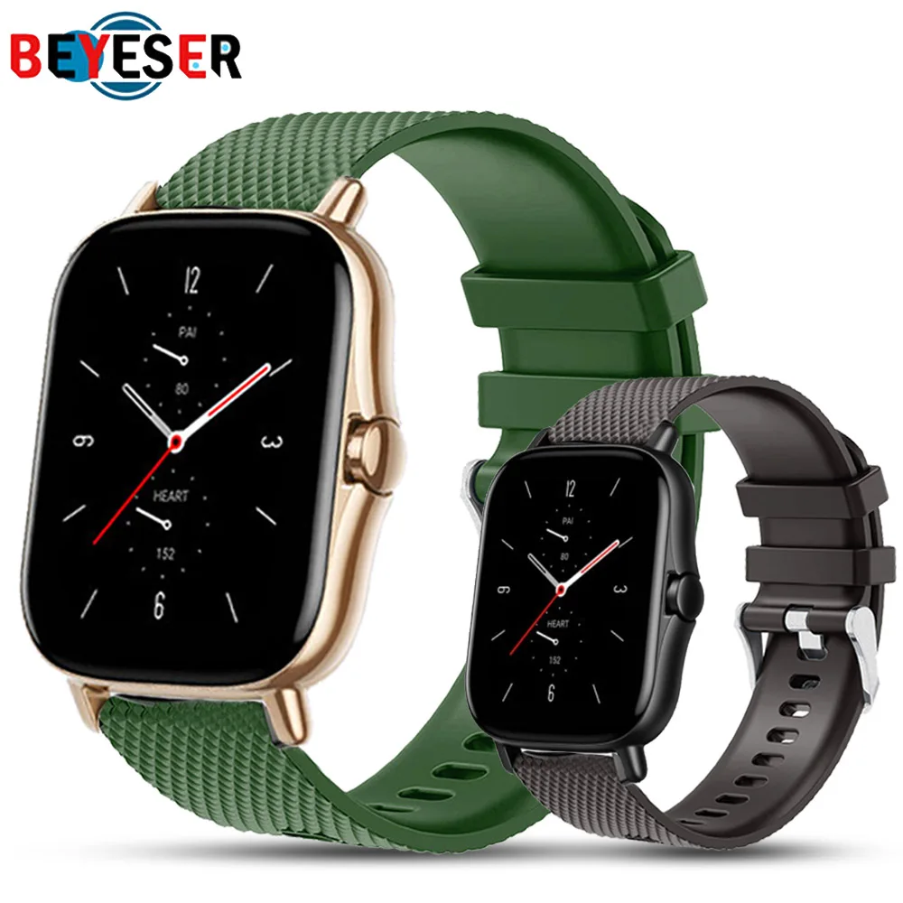 

Ремешок силиконовый для смарт-часов Amazfit GTS4 Mini, браслет для Samsung Galaxy Watch 5/4 40 мм 44 мм, аксессуары для наручных часов, 20 мм