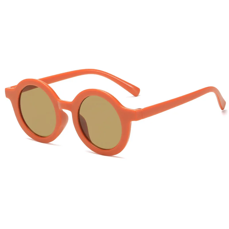 Fashion sunglasses New Fashion Round Frame Candy Colored Sunglasses for Baby Retro Solid Color Uv Protection Round Convenience Glasses for Children