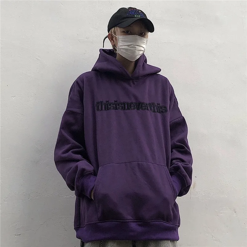 Woherb Harajuku Bf толстовки для женщин Письмо вышивка длинный рукав пуловер с капюшоном, толстовка Свободный Ретро кардиган-пончо 90678