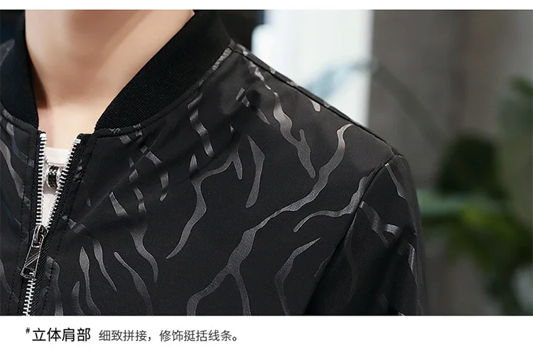 Spring And Autumn Men Jacket New Products Thin Trench Coat Young And Middle-aged Coat Men Slim Fit Casual Tops Men's Printe