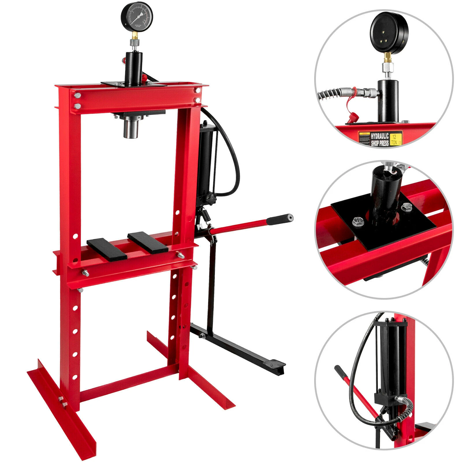 12トンワークショッププレス機油圧プレスツール圧力ゲージと足ポンプ Tool Parts Aliexpress