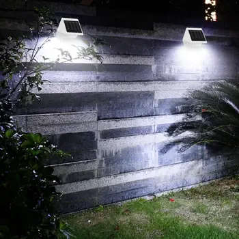 

Fence Lamp 4LED Solar Powered Plastic Stair Wall Light Outdoor Landscape Decor Low Power Consumption High Brightness