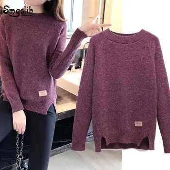 

2019 Women Sweaters And Pullovers Spring Autumn Long Sleeve Pull Femme Solid Pullover plus size s-xxl Casual Knitted Sweater