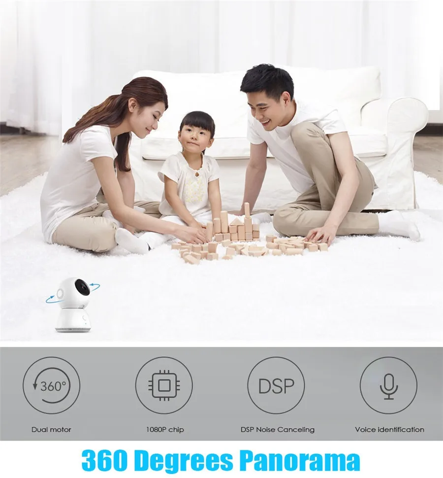 MiJia Детский Монитор 1080P 360 градусов домашний панорамный WiFi ip-камера Обнаружение движения ночное видение Магия 4X зум CCTV