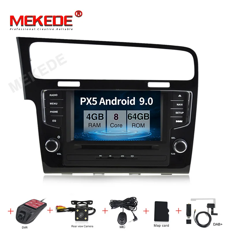 

MEKEDE 1DIN HD PX5 Android 9.0 2Din Car Radio GPS Navi Stereo Multimedia Player For VW Volkswagen Golf 7 2013 2014 2015 WIFI