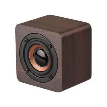 

2020 Round Portable Mini Wireless Bluetooth Speaker Wood Portable Bluetooth Speaker 4.2