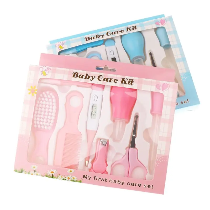 

8pcs Infant Baby Grooming Kit Comb Brush Safe Scissors Nasal Aspirator Set A2UB