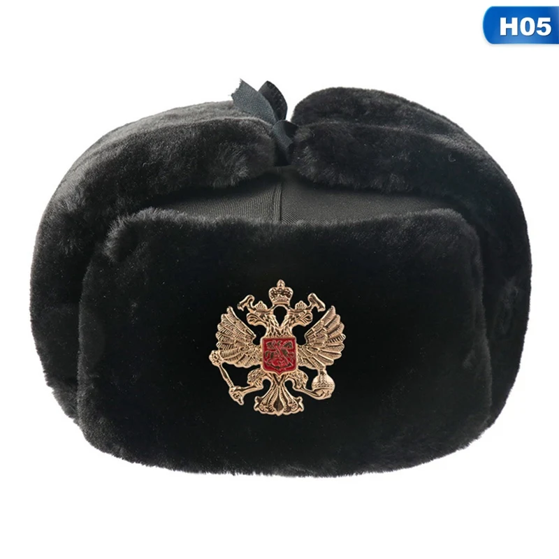 New Russian Army Military Hats Pilot Hat Police Hat Winter Men Snow Cap with Earmuffs Ski Warm Thick Hats for Men