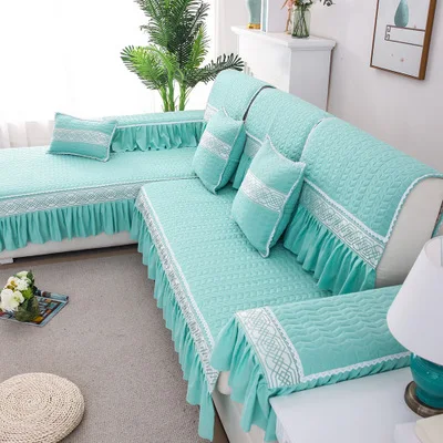 Four seasons universal fabric lace skirt sofa cushion washable cotton non-slip sofa cushion cover towel