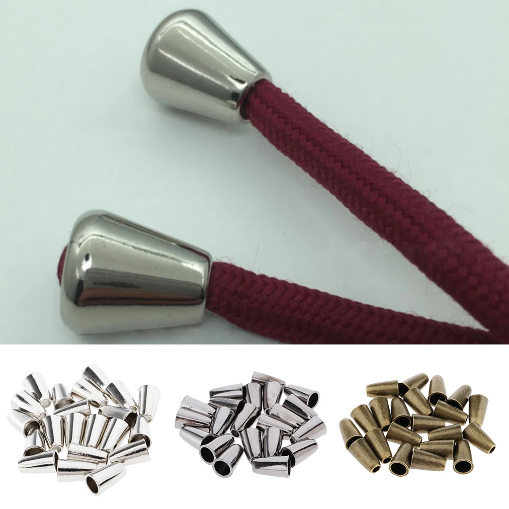20pcs Zinc Alloy Bell Drawstring Rope Ends Cord Stopper Rope Paracord