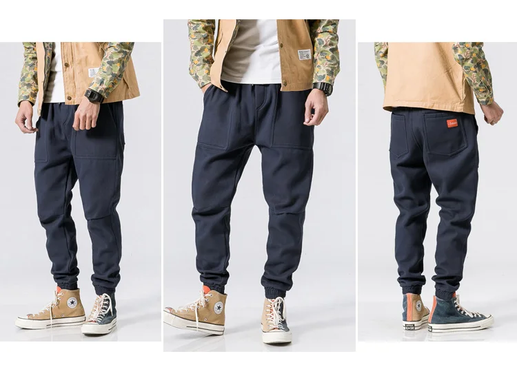 Комбинезон с нагрудником, мужские брюки с бархатом, мужские корейские стильные популярные брендовые свободные мужские повседневные штаны, осенние и зимние обтягивающие р