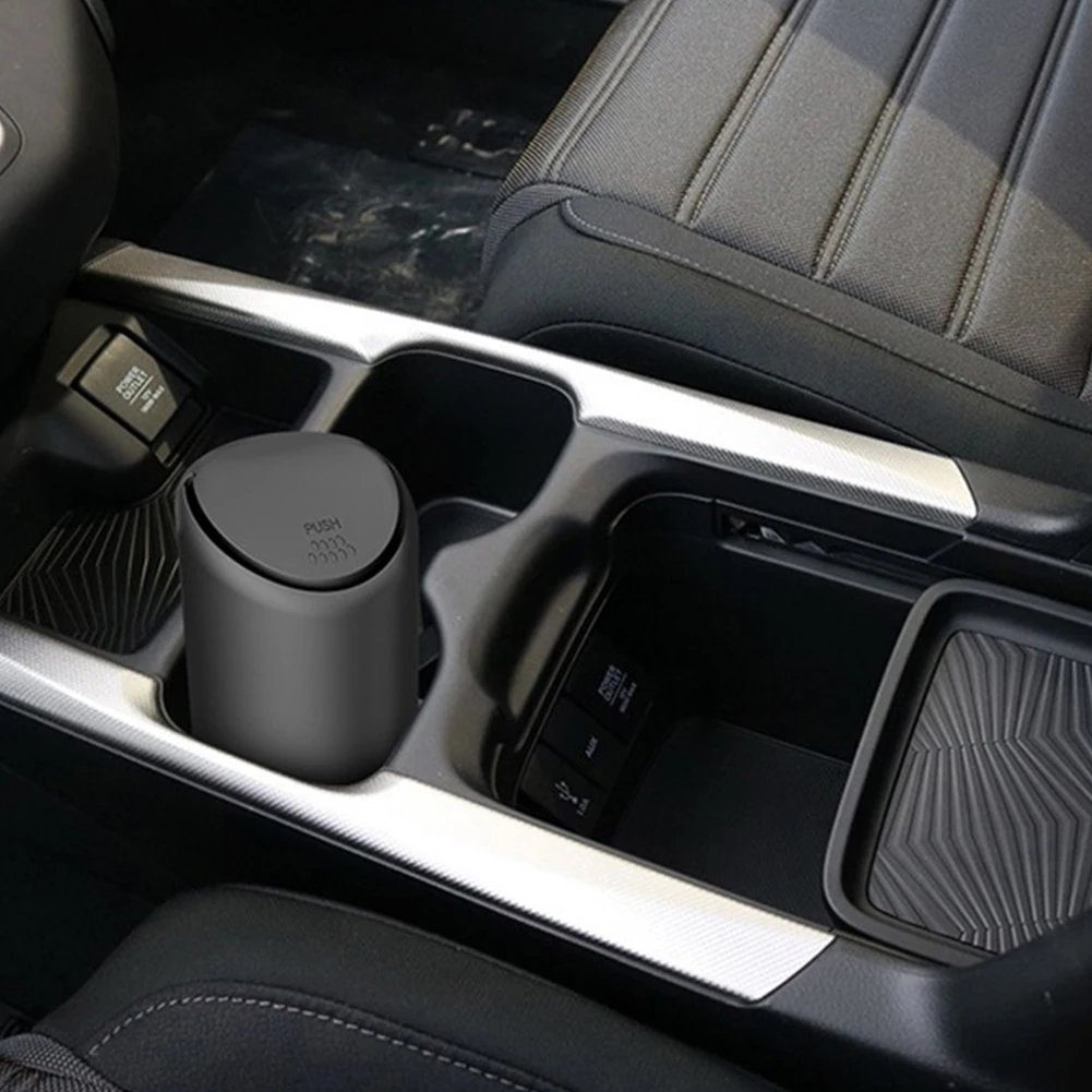 Press Can Garbage Waste Mini Universal Car Trash Bin Styling Organizer Accessories ABS Storage Box Auto Holder