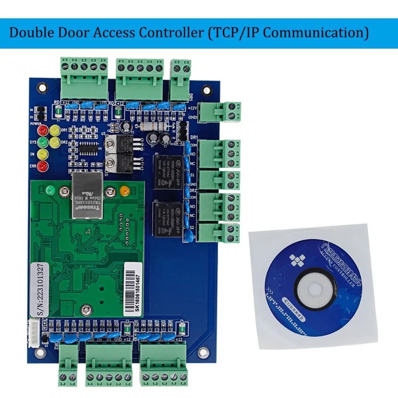 OBO руки TCP/IP Управление Панель доска с DC12V 5A металлический Питание конвертера для 1/2/4 двери офис Прихожая Системы - Color: Double Door