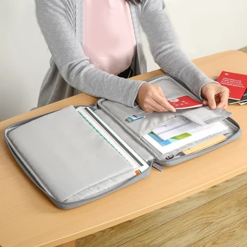 

Portable Document Storage Bag Men's Business trip Ipad Organizer Briefcase Pouch Home File Certificate Passport Card Accessories