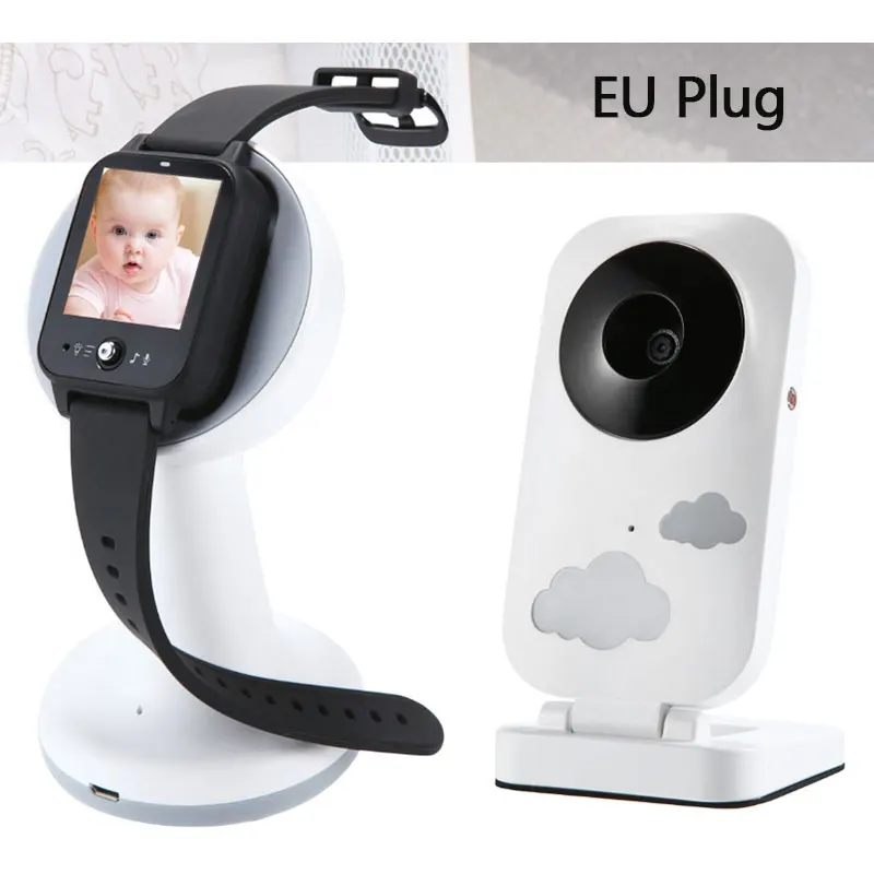 CYSINCOS, Wi-Fi, портативные часы для ухода за ребенком, двухсторонняя аудио-беспроводная видеокамера, стильный монитор ночного видения, домашняя камера безопасности - Цвет: EU plug