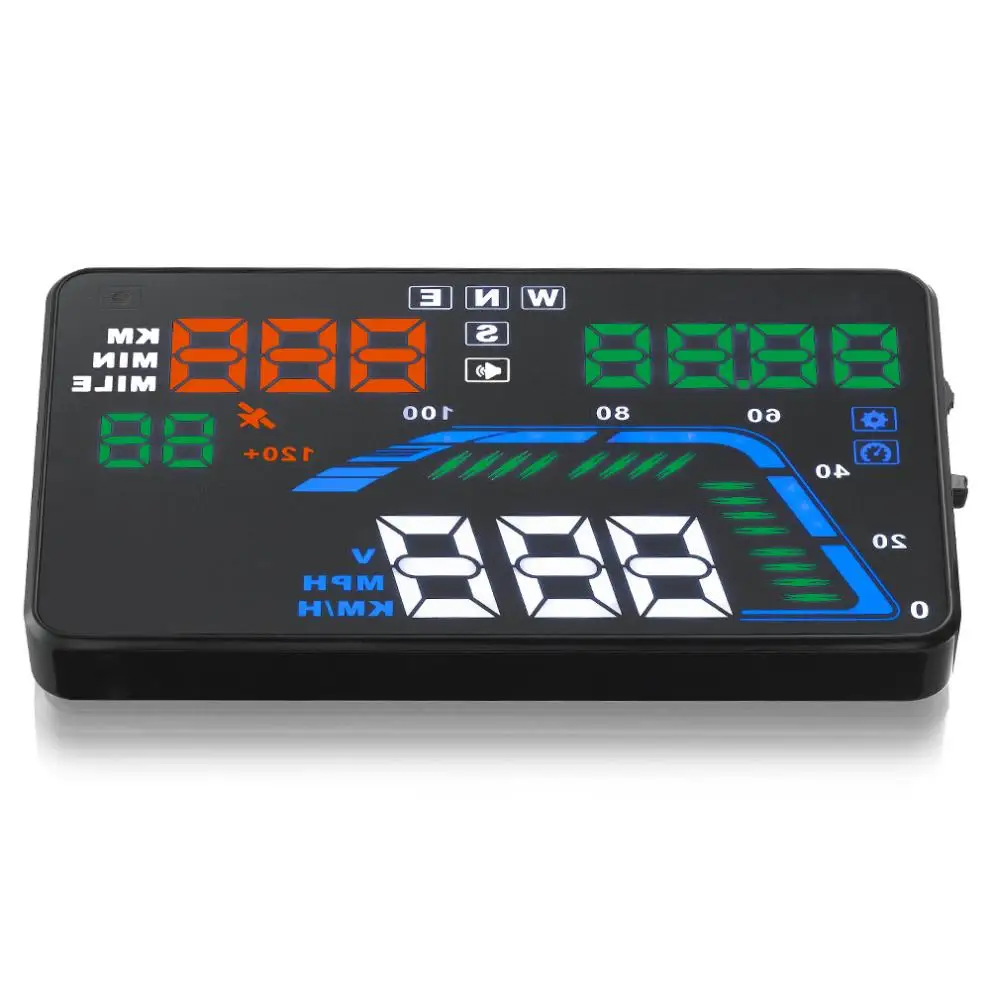  Universal 55 Zoll Q7 Auto Auto HUD GPS Head Up Display Geschwindigkeitsmesser Überdrehzahl Warnung 